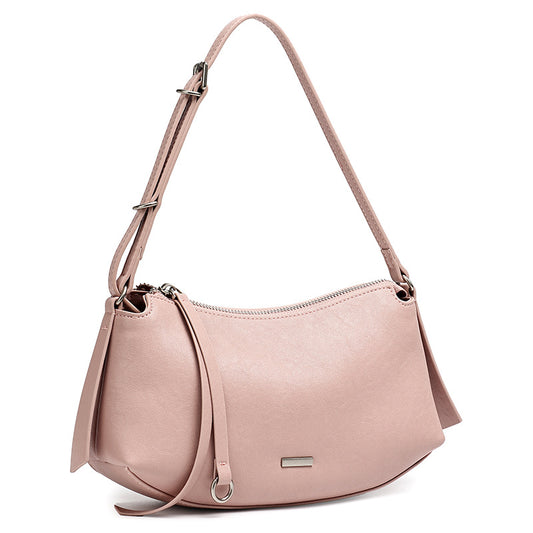 Elegant Genuine Leather Crescent Clutch Bag