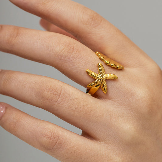 Ocean Series Starfish & Shell Ring