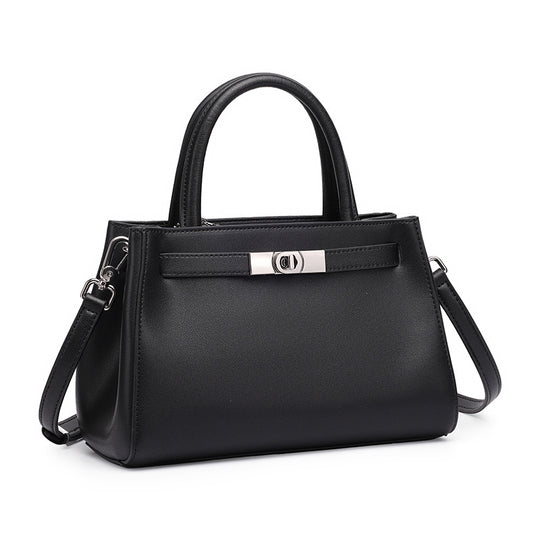 Sac cartable Kelly en cuir véritable texturé élégant à bandoulière