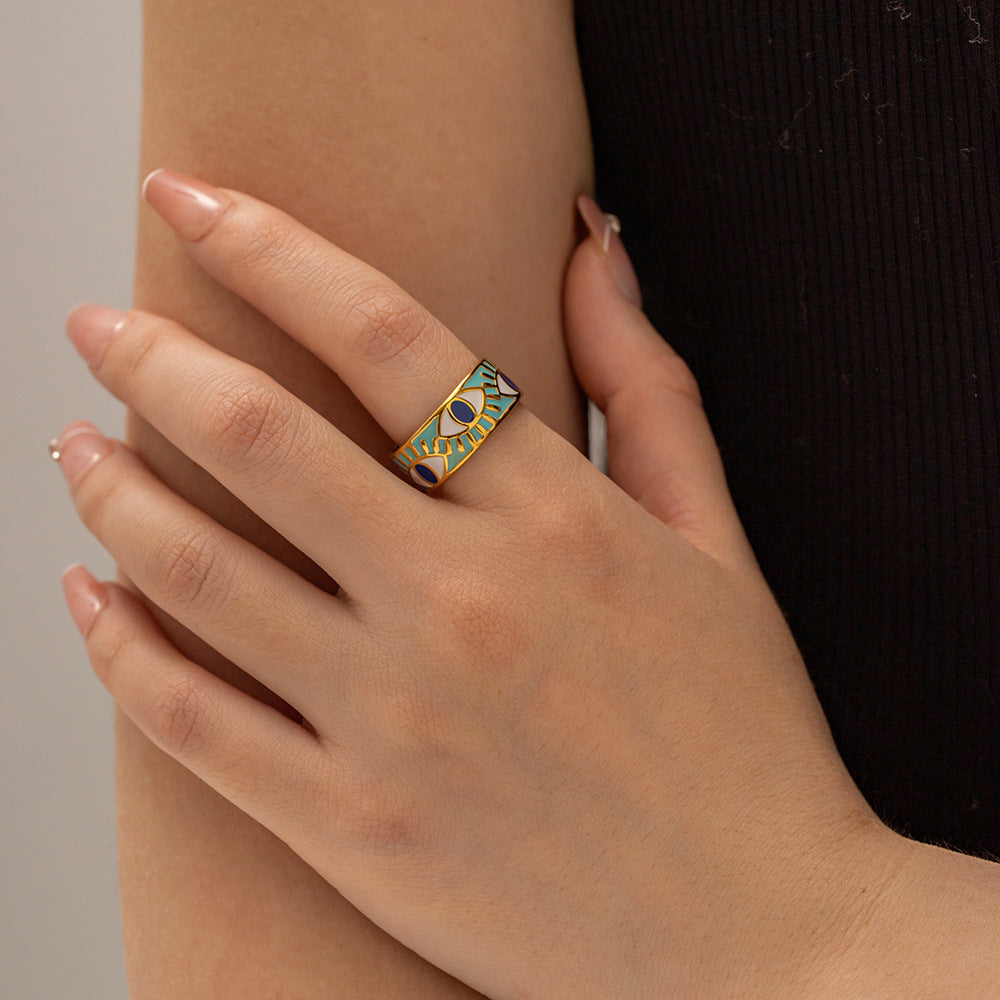 Bague œil du diable de cour rétro française