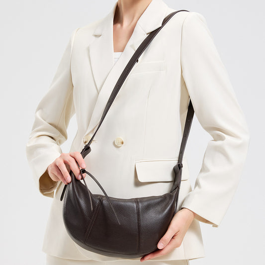 セーブルスラウチクレセントホーボー本革バッグ