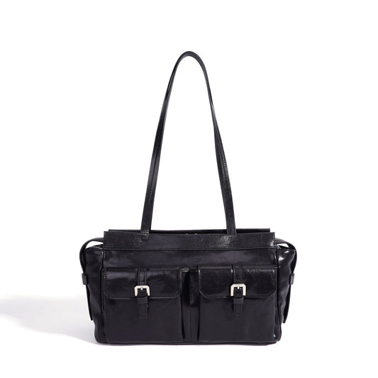 Vintage Genuine Leather Cargo Satchel Clutch Bag