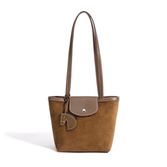 Urban Suede Genuine Leather Mini Tote Clutch Bag