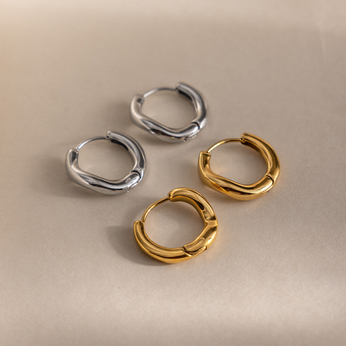 Modern Luxury Organic Wave Liquid Hoop Earrings