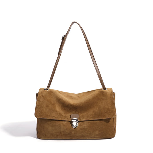 Vintage Luxe Suede Genuine Leather Clutch Bag