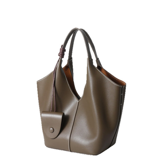 The Artisan Weave Genuine Leather Hobo Tote Bag with Detachable Strap