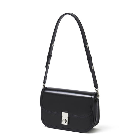 Vintage Sleek Plain Cowhide Genuine Leather Shoulder Messenger Bag