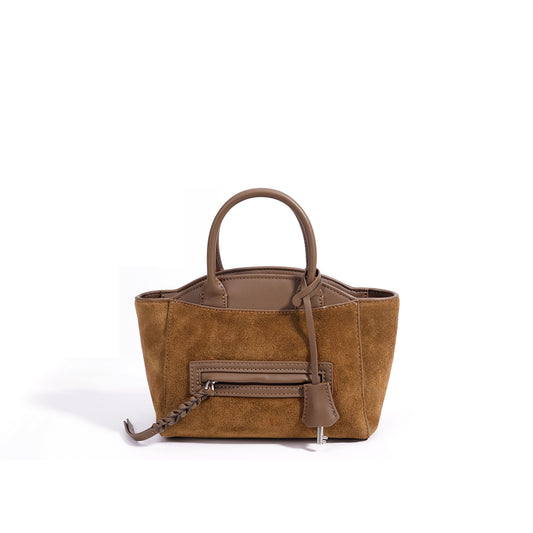 Muted Suede Genuine Leather Clutch Bag