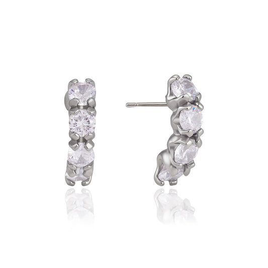 Luxury French Vintage Curved Eternity Climber Earrings