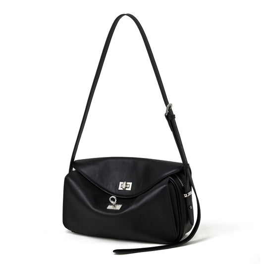 Silky Matte Genuine Leather Envelope Flap Clutch Bag