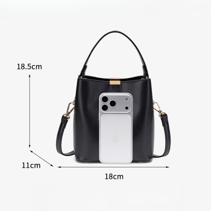 Vintage Vegan Eco-Leather Bucket Clutch Bag
