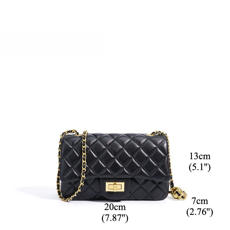 Refined Quilted Genuine Sheepskin Flap Clutch Bag