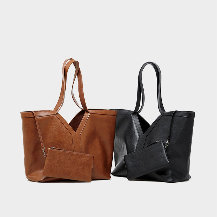 Herbstliche Tragetasche aus echtem Leder im koreanischen Stil