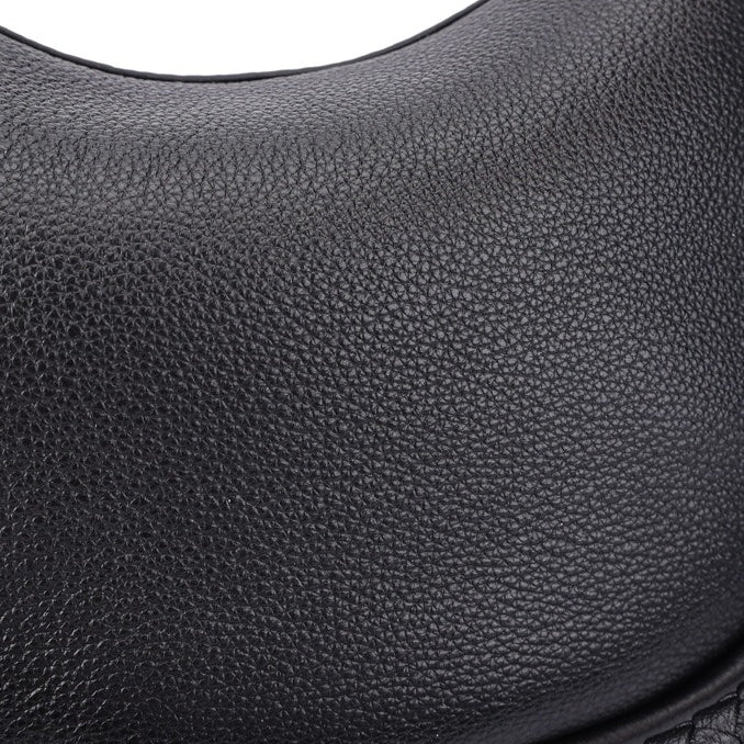 Bolso Hobo de Cuero Genuino con Doble Tejido Artesanal para Hombro