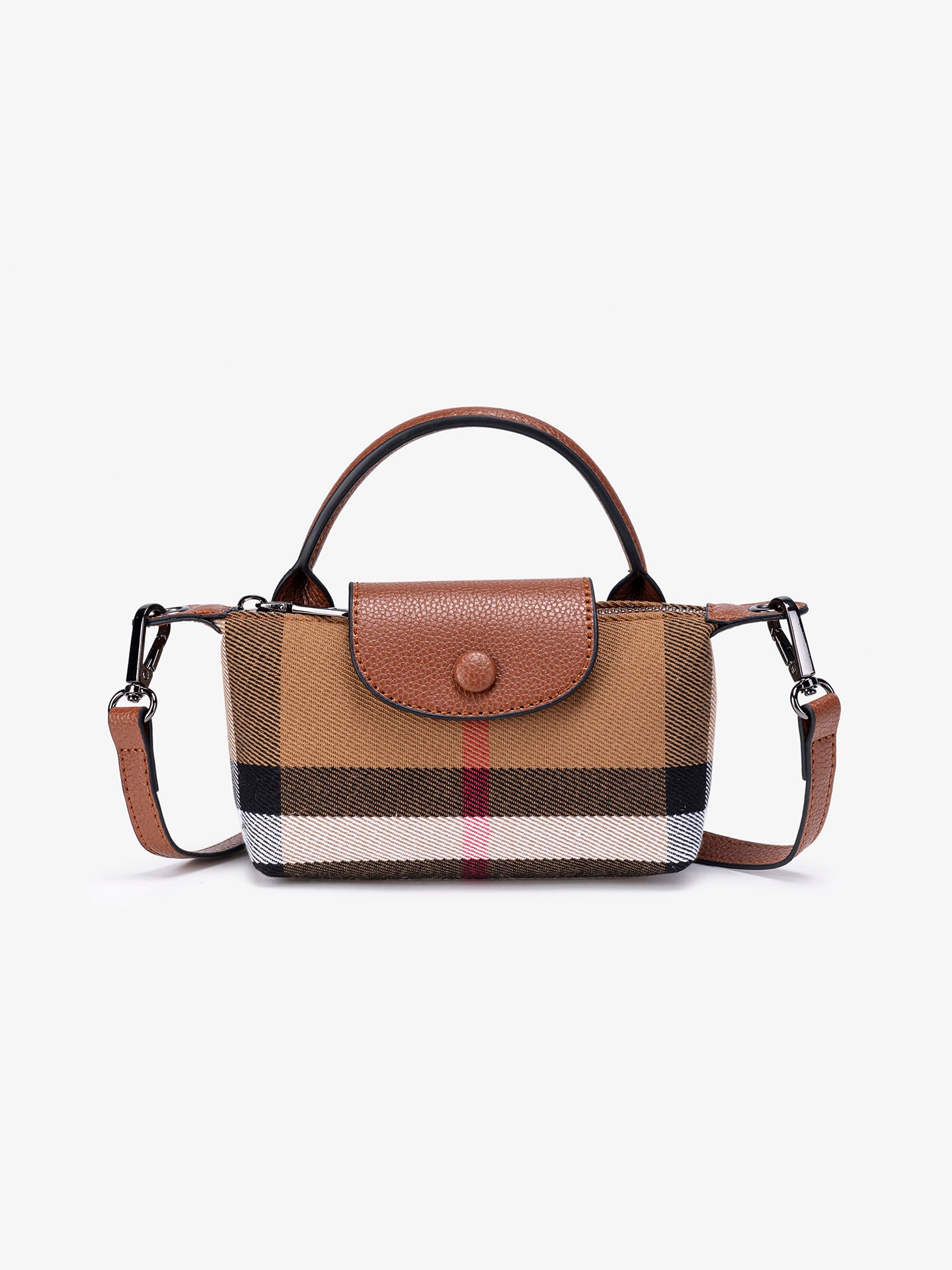 Vintage Kariert Vegane Öko-Leder Mini Clutch Tasche – VELOISSE