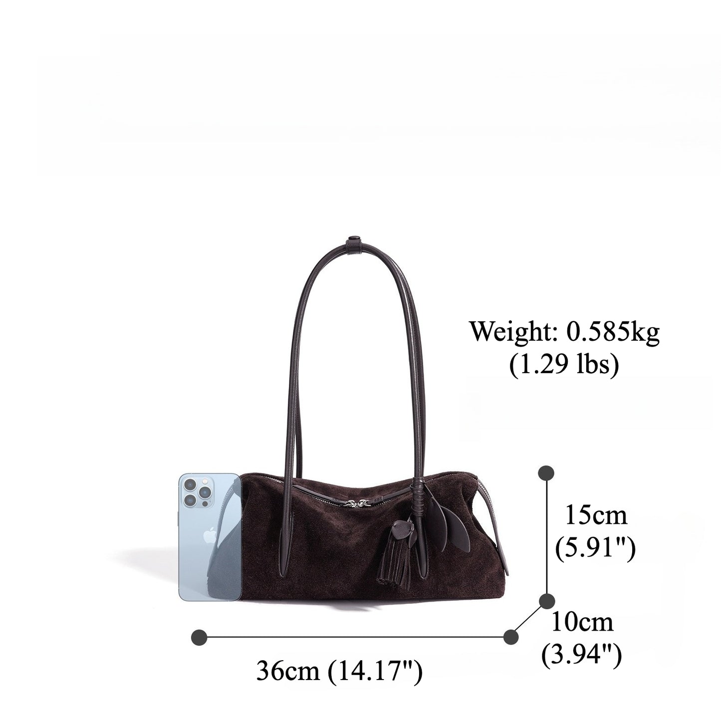 Chic Matte Genuine Leather Baguette Clutch Bag