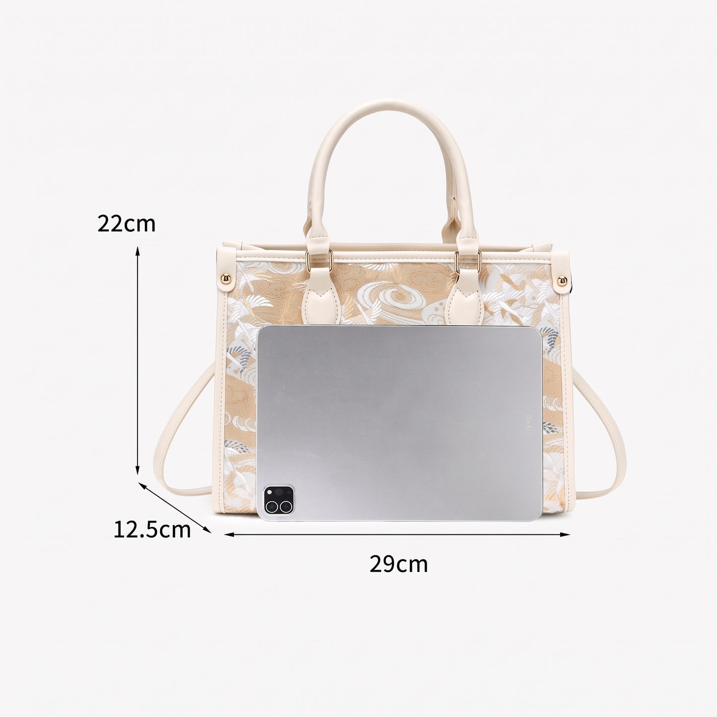 Artisanal Crane Motif Vegan Eco-Leather Tote Clutch Bag