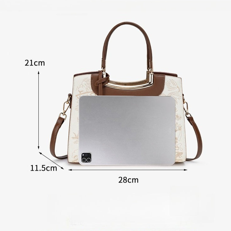 Retro Floral Contrast Vegan Eco-Leather Clutch Bag