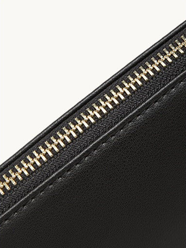 Parisian Chic Genuine Leather Bag - Minimalist Large Tote with Silk Scarf Accent