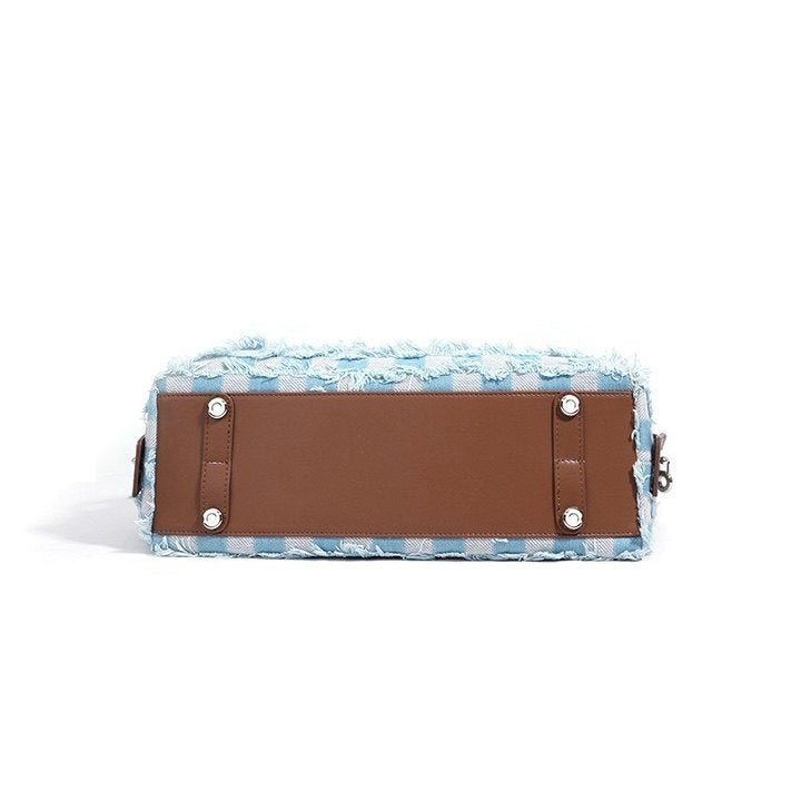 Damen-Umhängetasche aus echtem Leder im Patchwork-Stil im Vintage-Stil
