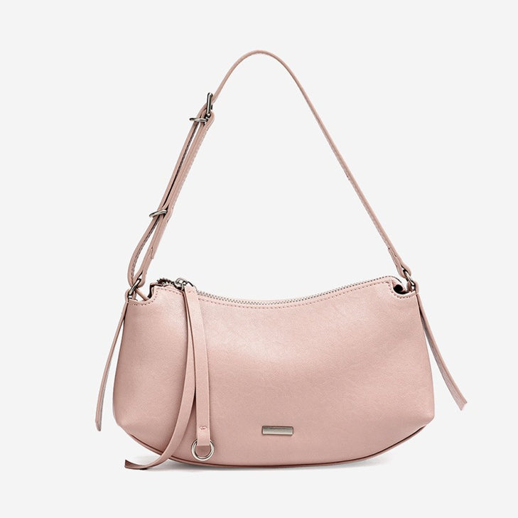 Elegant Genuine Leather Crescent Clutch Bag