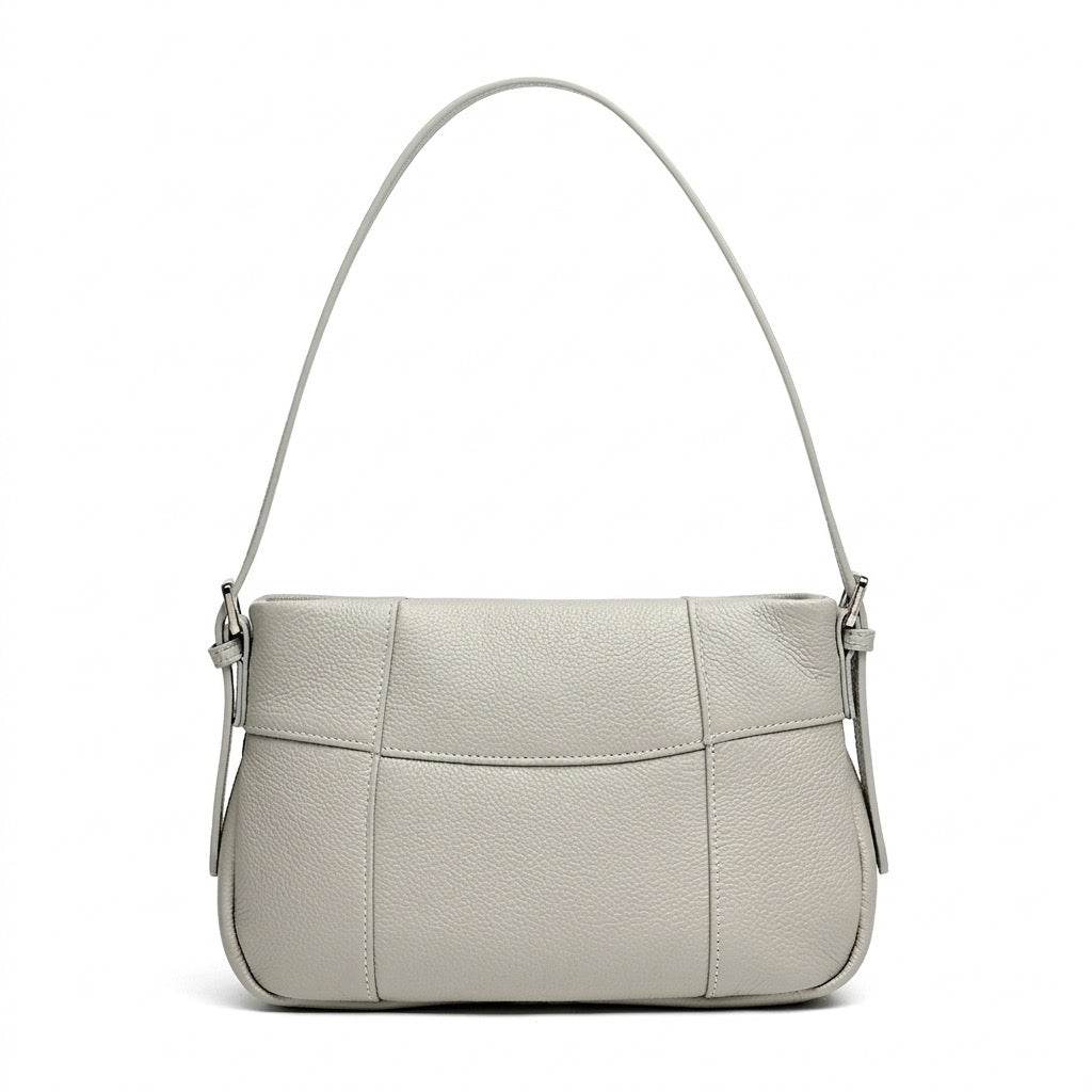 Effortless Genuine Leather Quilted Hobo Clutch Bag