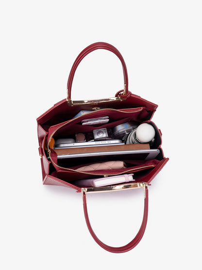 Stately Croc Vegan Eco-Leather Clutch Bag With Detachable Strap