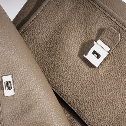Slouchy Supple Genuine Leather Flap Messenger Clutch Bag