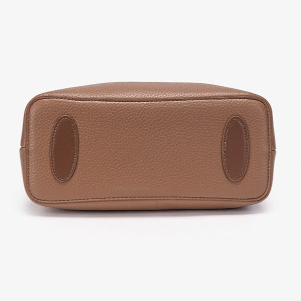 Elegant Brown Pebbled Vegan Eco-Leather Crossbody Clutch Bag