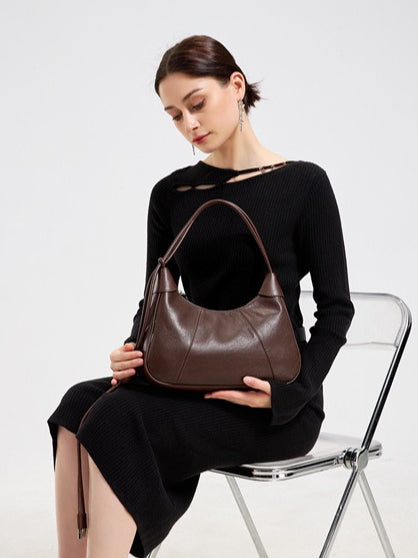 Women's Sable Crescent Genuine Leather Hobo Bag