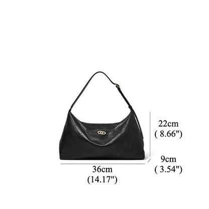Elegant Quilted Sheepskin Leather Hobo Clutch Bag