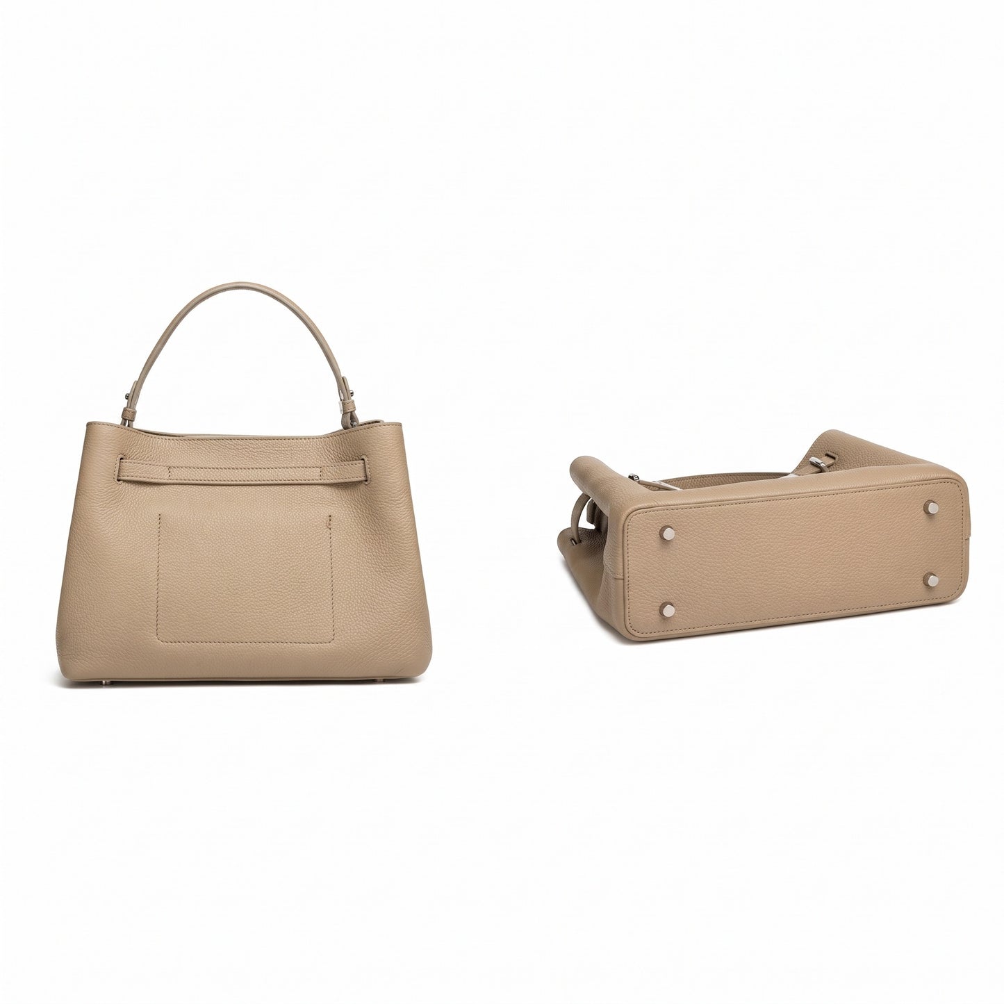 Sleek Genuine Leather Satchel Clutch Bag