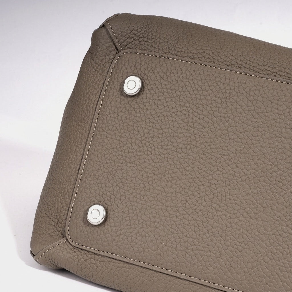 Geantă clutch mini tip găleată, casual, din piele naturală