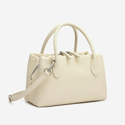 Antique Pebbled Genuine Leather Mini Tote Clutch Bag