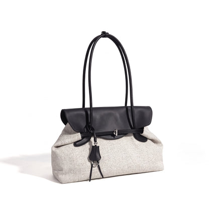 Mellow Canvas Spacious Flap Clutch Bag