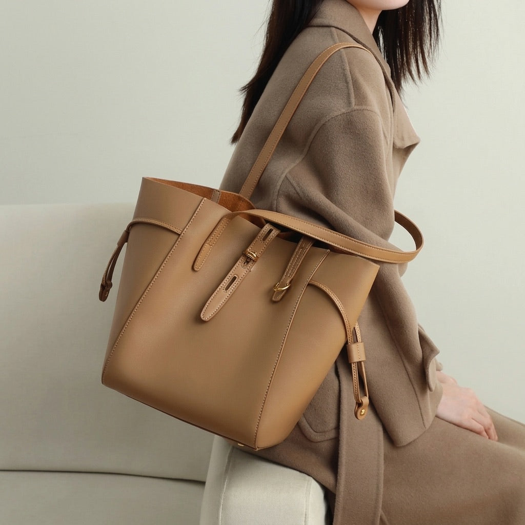 Sac fourre-tout vintage en cuir véritable pour femme avec boucle à cadenas