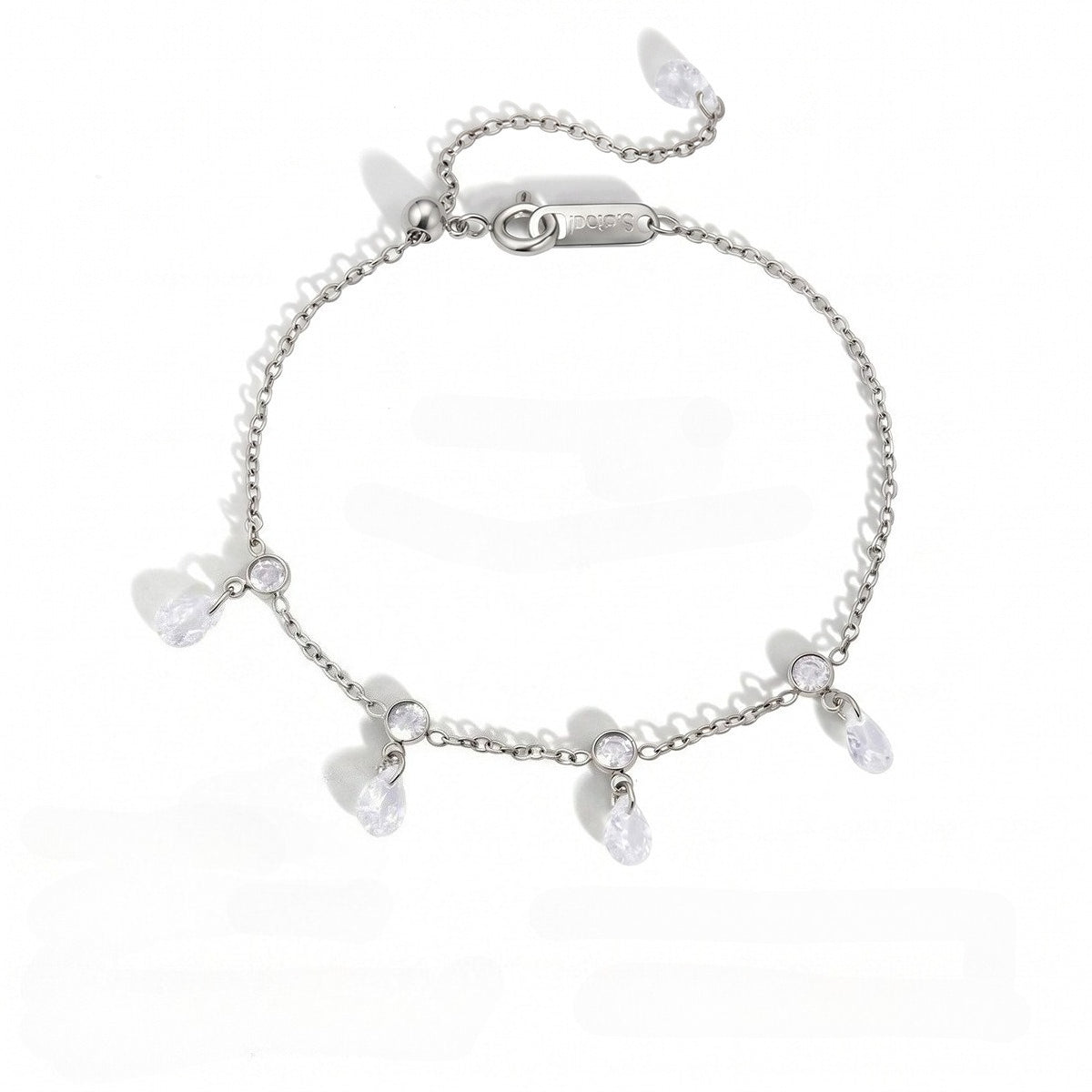 Elegant Radiant Fluid Pear Droplet Bracelet