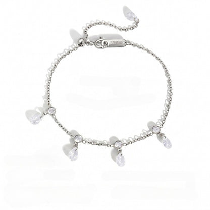 Elegant Radiant Fluid Pear Droplet Bracelet