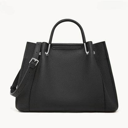 Women's Executive Trapezoid Genuine Leather Tote Bag