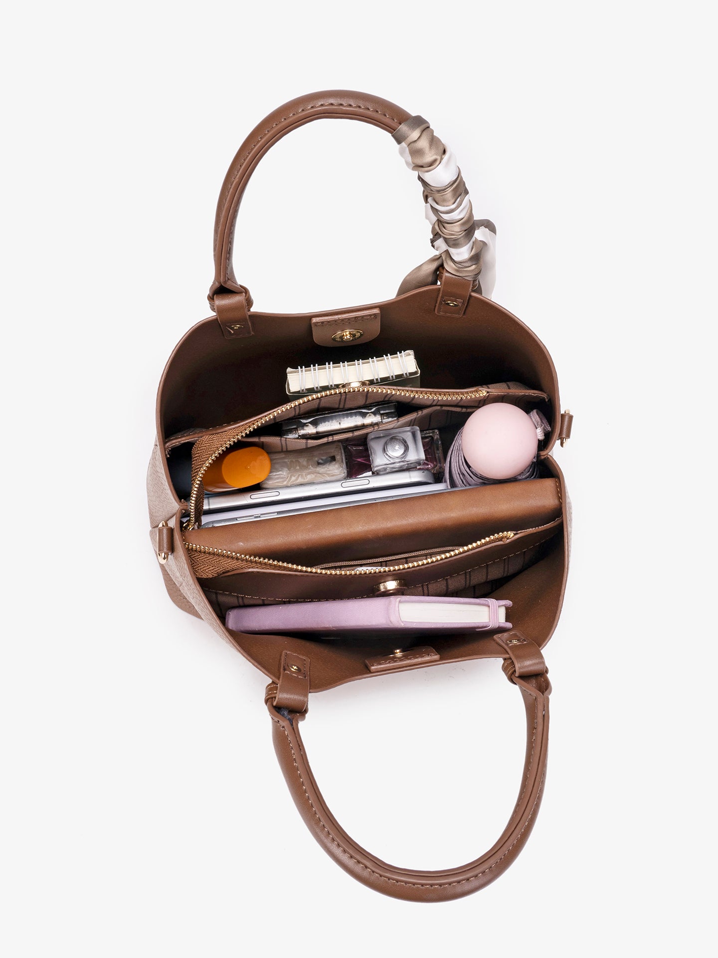Elegant Brown Pebbled Vegan Eco-Leather Crossbody Clutch Bag