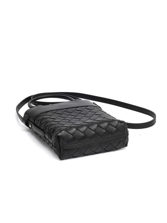 Artisan Woven Genuine Lambskin Leather Mini Clutch Bag