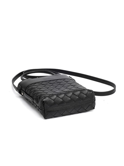 Artisan Woven Genuine Lambskin Leather Mini Clutch Bag