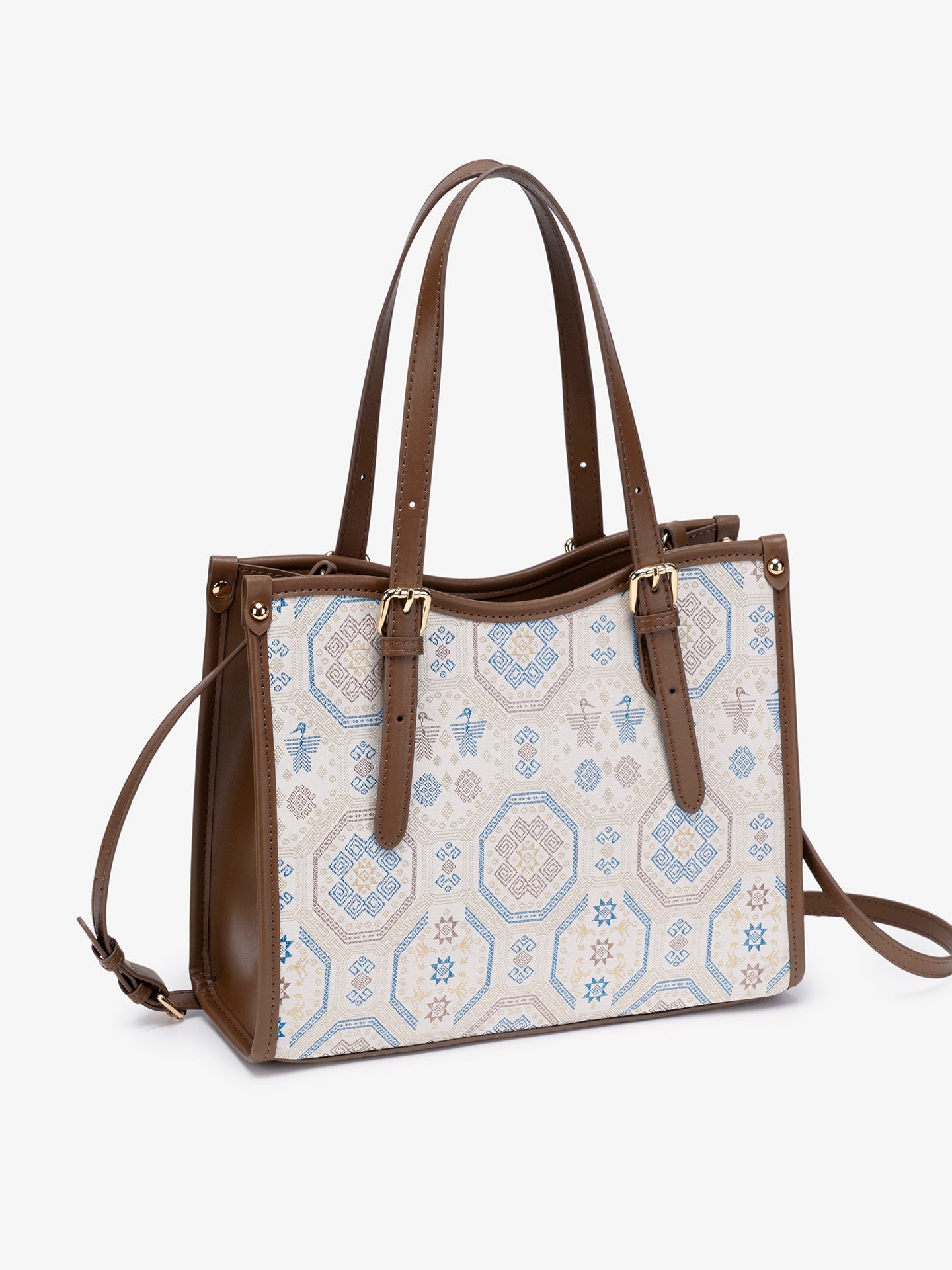 Graceful Geometric Vegan Eco-Leather Tote Clutch Bag