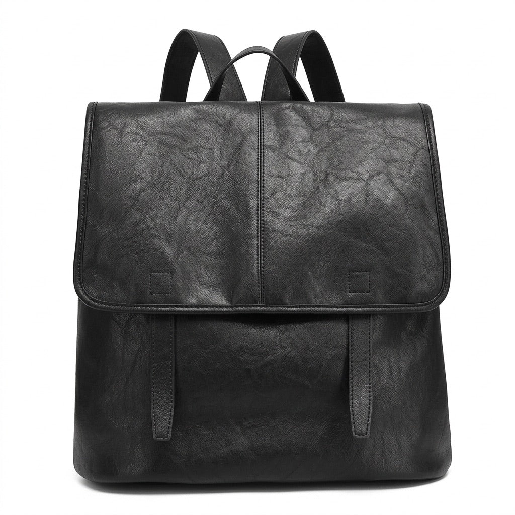 Vintage Casual Genuine Leather Flap Backpack