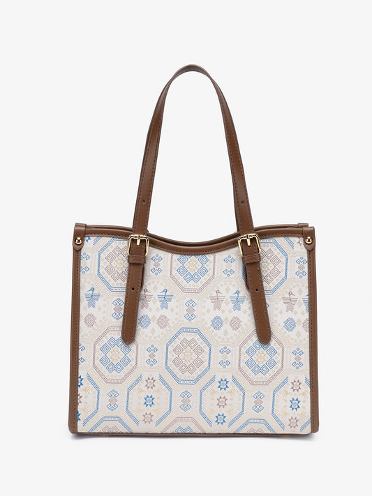 Graceful Geometric Vegan Eco-Leather Tote Clutch Bag