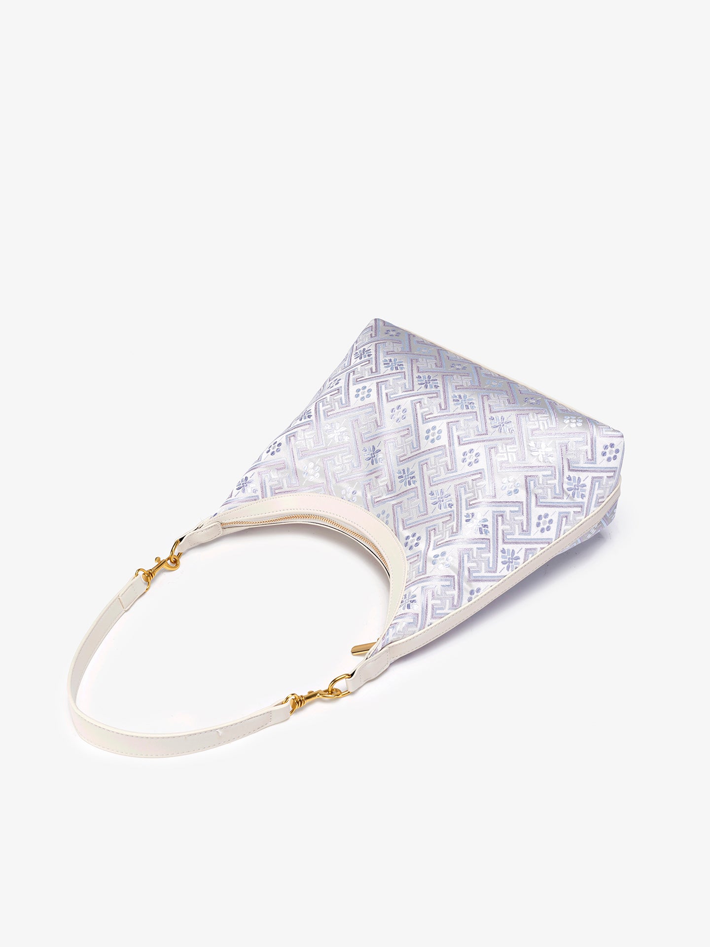 Elegant Brocade Pattern Vegan Eco-Leather Hobo Shoulder Bag