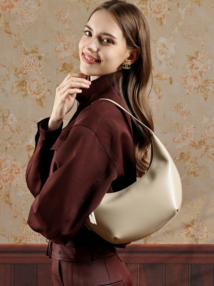 Niche Timeless Genuine Leather Dumping Bag With Unique Oil Waxed Patina