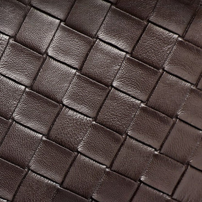 Intricate Woven Genuine Leather Saddle Clutch Bag