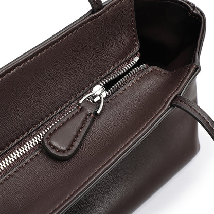 Minimalist Genuine Lambskin Leather Baguette Clutch Bag