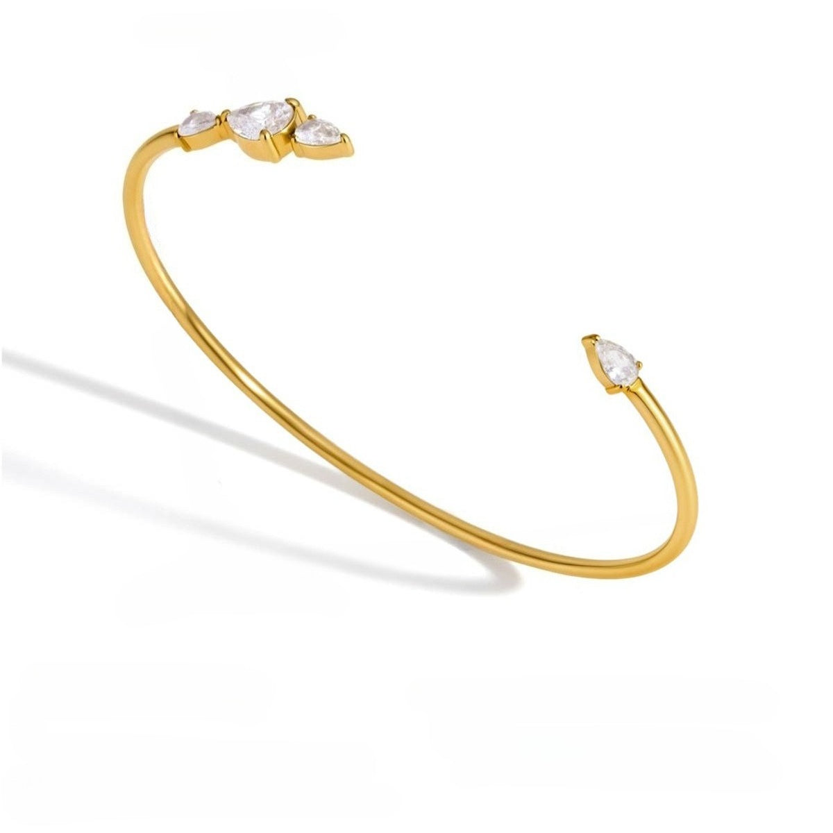 Geometric Silhouette Sculptural Open Cuff Stacking Bracelet